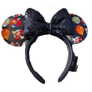 Disney.Parks Ears Mickey and Friends Sequined Bow Navy Blue 2025 Headband